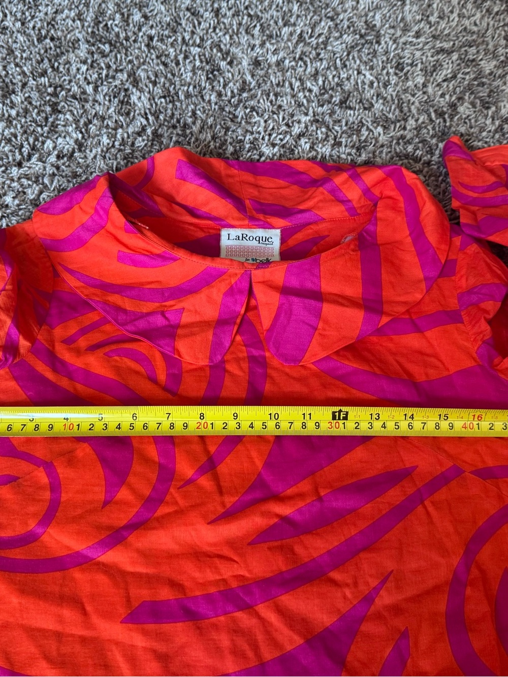 LaRoque for Belk Pink Orange Shawl Collar Dress Peter Pan Collar 50s 50s Retro 6 - Picture 5 of 14